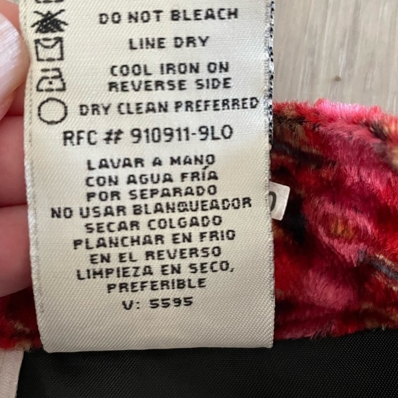 Vintage embroidered velvet floral boho jacket cottagecore size L - Picture 8 of 9